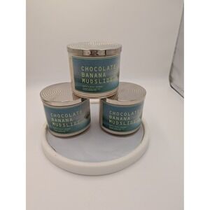 Bath & Body Works Chocolate Banana Mudslide 3 Wick Candle Lot of 3 14.5 oz Each